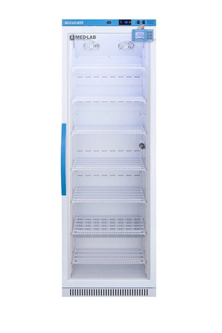 Accucold ARG15MLDL2B 24`` Upright Laboratory Refrigerator with Factory-Installed DDL and Glass Door, 15 Cu. Ft.