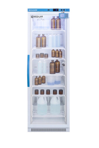 Accucold ARG15MLDL2B 24`` Upright Laboratory Refrigerator with Factory-Installed DDL and Glass Door, 15 Cu. Ft.