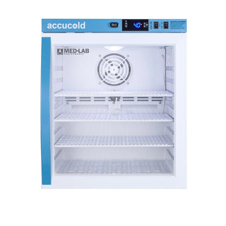 Accucold ARG1ML 18" Compact Laboratory Refrigerator with Glass Door, 1 Cu. Ft. 