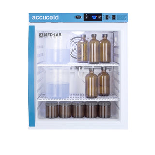 Accucold ARG1ML 18" Compact Laboratory Refrigerator with Glass Door, 1 Cu. Ft. 