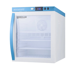 Accucold ARG1ML 18" Compact Laboratory Refrigerator with Glass Door, 1 Cu. Ft. 