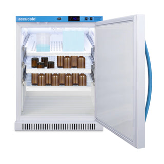 Accucold ARS6MLDR 24" ADA Height Laboratory Refrigerator with Removable Drawers and Antimicrobial Handle, 6 Cu. Ft. 