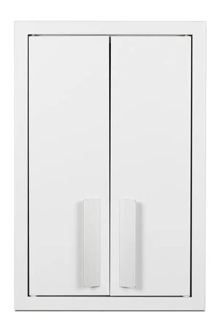 Accucold CAB1218TALLWH 12" Wide Wall Cabinet, White Metal French Door Storage Cabinet with Two Pull-Out Shelves