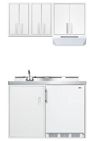Accucold CAB1218TALLWH 12" Wide Wall Cabinet, White Metal French Door Storage Cabinet with Two Pull-Out Shelves