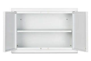 Accucold CAB1812WHITE 18" Wide Wall Cabinet, White Metal French Door Storage Cabinet