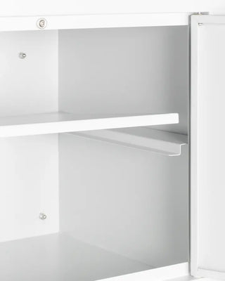 Accucold CAB1812WHITE 18" Wide Wall Cabinet, White Metal French Door Storage Cabinet