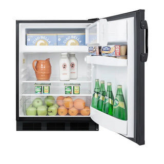 Accucold CT66BK 24" Wide Refrigerator-Freezer, 5.1 cu.ft., Black, Dual Evaporator System