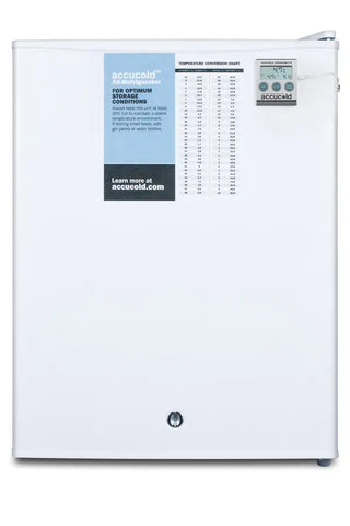 Accucold FF28LWHPLUS2 19" Compact All-Refrigerator PLUS2 Series with NIST Calibrated Thermometer, 2.4 cu.ft.