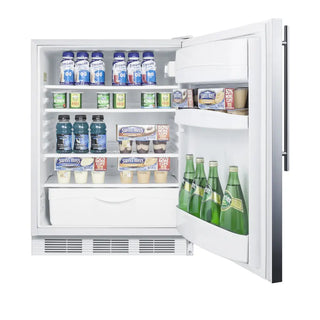 Accucold FF6LW7SSHVADA 24" Wide ADA Height All-Refrigerator with Stainless Steel Wrapped Door, 5.5 cu.ft.