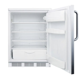 Accucold FF6LW7SSTB 24" Wide All-Refrigerator with Stainless Steel Wrapped Door and Towel Bar Handle, 5.5 cu.ft.