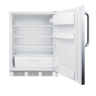 Accucold FF6LW7SSTBADA 24" Wide ADA Height All-Refrigerator with Stainless Steel Wrapped Door, 5.5 cu.ft.