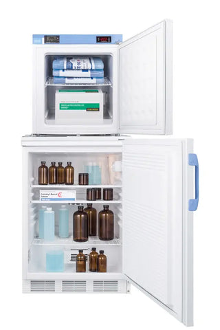 Accucold FF7LW-FS24LSTACKMED2 24" Wide All-Refrigerator/All-Freezer Combination, 6.9 cu.ft., Stacked Design