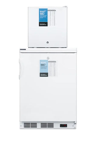 Accucold FF7LW-FS24LSTACKPRO 24" Wide All-Refrigerator/All-Freezer Combination, 6.9 cu.ft., White, Stacked Design