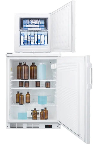 Accucold FF7LW-FS24LSTACKPRO 24" Wide All-Refrigerator/All-Freezer Combination, 6.9 cu.ft., White, Stacked Design