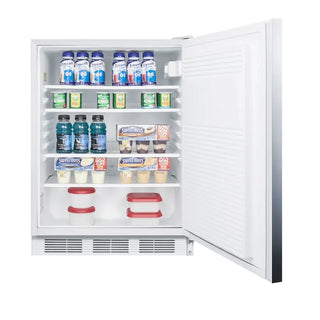 Accucold FF7LWBISSHHADA 24" Wide ADA Height Built-In All-Refrigerator with Stainless Steel Wrapped Door, 5.5 cu.ft.