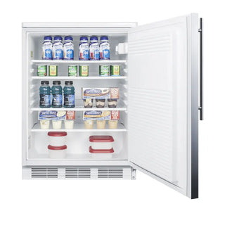 Accucold FF7LWBISSHV 24" Wide Built-In All-Refrigerator with Stainless Steel Wrapped Door and Vertical Handle, 5.5 cu.ft.