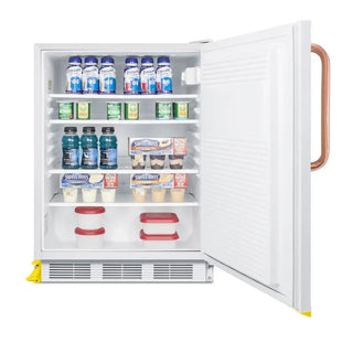 Accucold FF7LWBITBCSTOADA 24" Wide ADA Height Built-In All-Refrigerator with Antimicrobial Pure Copper Handle, 5.5 cu.ft.