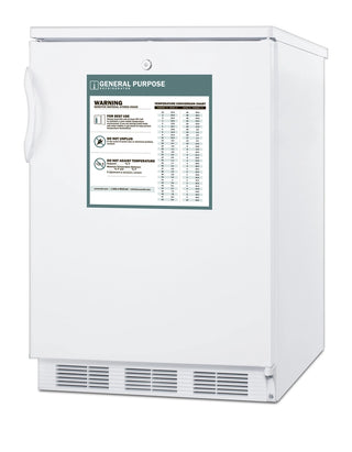 Accucold FF7LWGPC 24" Wide Counter-Height Commercial All-Refrigerator with Lock NSF-7, White Cabinet, 5.5 cu.ft. 