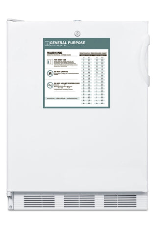 Accucold FF7LWGPCADALHD 24" Wide ADA Compliant Commercial All-Refrigerator Left-Hand Door with Lock NSF-7, 5.5 cu.ft.