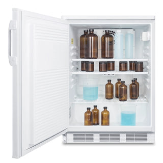 Accucold FF7LWGPCLHD 24" Wide Counter-Height Commercial All-Refrigerator Left-Hand Door with Lock NSF-7, 5.5 cu.ft.