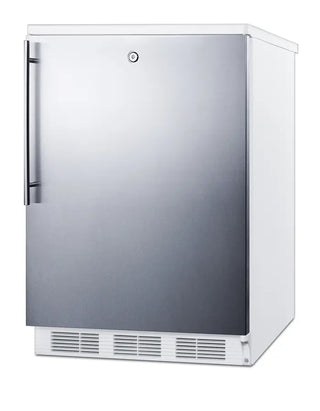 Accucold FF7LWSSHV 24" Wide All-Refrigerator with Stainless Steel Wrapped Door and Vertical Handle, 5.5 cu.ft.