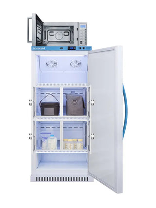 Accucold MLRS8MCLK-SCM1000SS 8 cu.ft. MOMCUBE Breast Milk Refrigerator with Commercial Microwave
