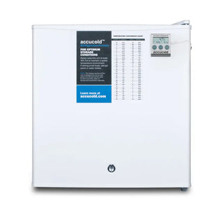 Accucold S19LWHPLUS2 18" Compact Refrigerator-Freezer PLUS2 Series with NIST Calibrated Thermometer, 1.7 cu.ft.