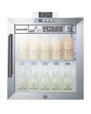 Accucold SCR215LNZ 17" Compact Beverage Center Nutrition Center Series with NIST Calibrated Thermometer, 1.7 cu.ft.
