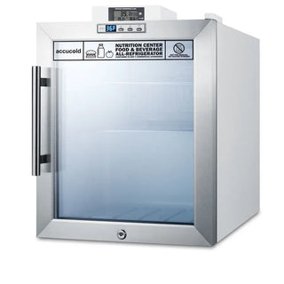 Accucold SCR215LNZ 17" Compact Beverage Center Nutrition Center Series with NIST Calibrated Thermometer, 1.7 cu.ft.