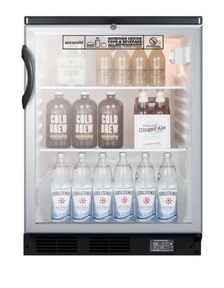 Accucold SCR600BGLBINZ 24" Wide Built-In Beverage Center Nutrition Center Series with NIST Calibrated Thermometer, 5.5 cu.ft.