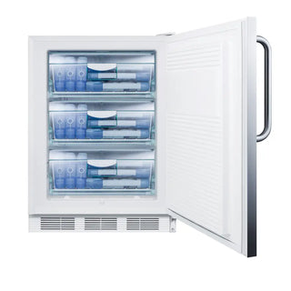 Accucold VT65MLCSS 24" Wide Built-In All-Freezer with Stainless Steel Exterior, -25°C Capable, 3.5 cu.ft.