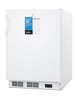 Accucold VT65MLPROADA 24" Wide All-Freezer ADA Compliant with Factory-Installed Probe Hole, -25°C Capable, 3.2 cu.ft.,White freezer on a white background