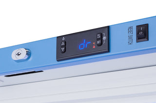 Accucold ARS1PV456 Control panel of a device with digital display and buttons on a white background