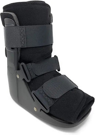 Advanced Orthopaedics 390LZ ,Low Profile Walker Low Top  Large Black foot orthosis with straps on a white background