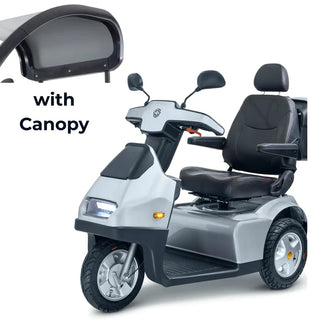 Afikim Afiscooter S3 3-Wheel Heavy-Duty Mobility Scooter, S3 Touring Edition with Hardtop Canopy