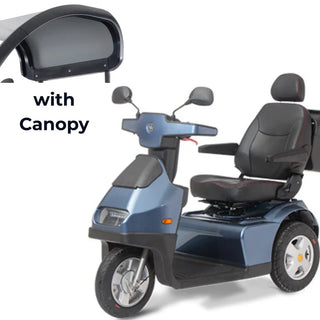 Afikim Afiscooter S3 3-Wheel Heavy-Duty Mobility Scooter, S3 Touring Edition with Hardtop Canopy