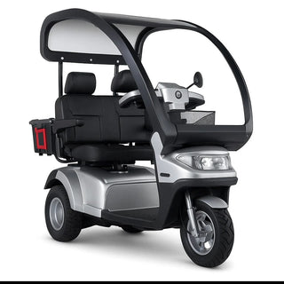 Afikim Afiscooter S3 Series 3-Wheel Heavy-Duty Mobility Scooter, S3 Touring AT Duo 2-Passenger GT Dual Canopy Edition