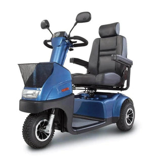 Afikim Afiscooter C3 Standard blue 3-wheel mobility scooter with black seat