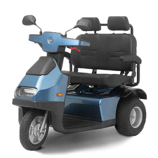 Blue Afikim Afiscooter FTS3680 S3 Duo Heavy-Duty 3-Wheel Mobility Scooter with 33-Inch Dual Seat