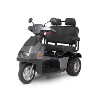 Dark Gray Afikim Afiscooter FTS3680 S3 Duo Heavy-Duty 3-Wheel Mobility Scooter with 33-Inch Dual Seat