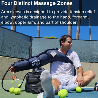Tennis player wearing the Air Relax arm sleeve