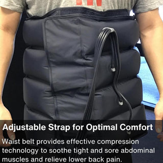 Air Relax waist belt wrapped around the abdomen