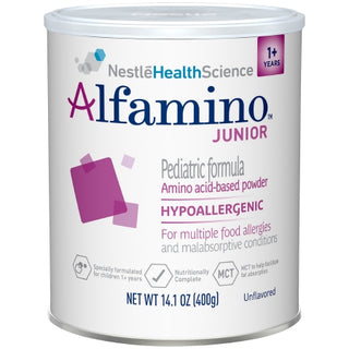 Can of Nestle HealthScience Alfamino® 984026_CS Junior Oral Supplement  14.1 oz. Can Powder on a white background