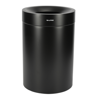 Alpine Industries ALP475-50 matte black open top steel can, front view