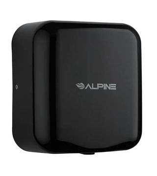 Alpine Industries ALP400 Hemlock hand dryer in black finish, angled view