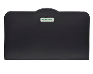Alpine Industries ALP411 black horizontal baby changing station, closed front view