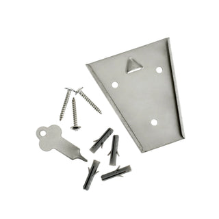 Alpine Industries ALP423-SSB soap dispenser wall mounting plate with screws, anchors and key