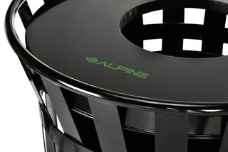 Alpine Industries ALP479-38 close-up of the black lid with center opening and branded logo