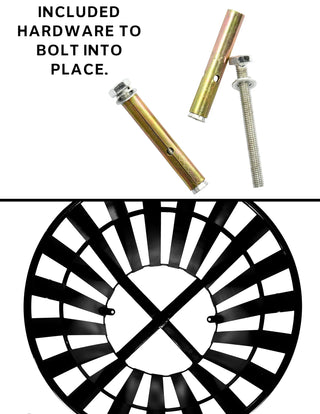Alpine Industries ALP479-38 included anchor bolts and base diagram for securing to the ground