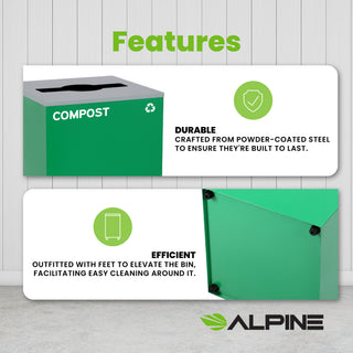 Alpine Industries ALP4450 feature graphic of the powder-coated steel and raised feet